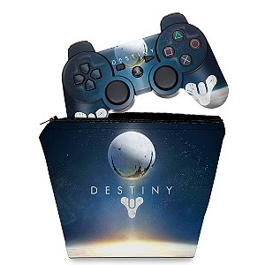 KIT Capa Case e Skin PS3 Controle - Destiny