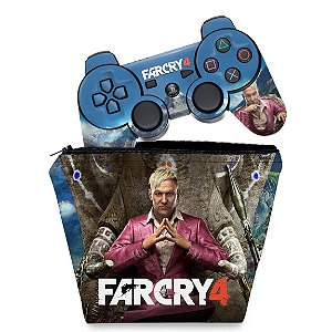 KIT Capa Case e Skin PS3 Controle - Far Cry 4