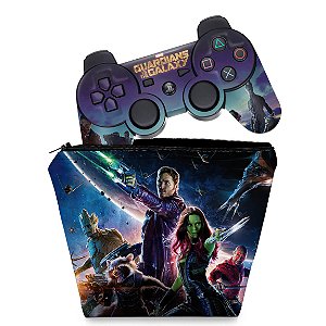 KIT Capa Case e Skin PS3 Controle - Guardiões Da Galaxia