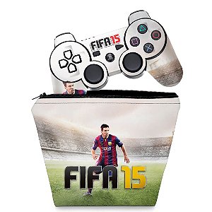 KIT Capa Case e Skin PS3 Controle - Fifa 15