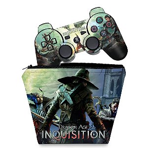 KIT Capa Case e Skin PS3 Controle - Dragon Age Inquisition