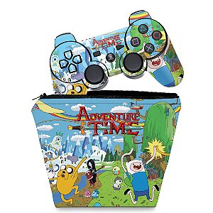 KIT Capa Case e Skin PS3 Controle - Hora De Aventura