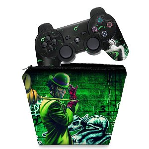 KIT Capa Case e Skin PS3 Controle - Charada Batman