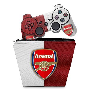 KIT Capa Case e Skin PS3 Controle - Arsenal