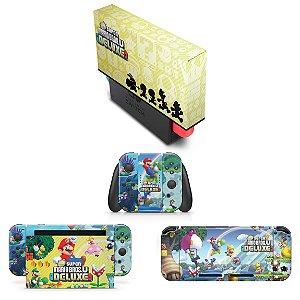 KIT Nintendo Switch Skin e Capa Anti Poeira - New Super Mario Bros. U