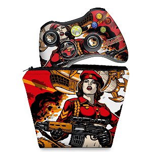 KIT Capa Case e Skin Xbox 360 Controle - Command And Conquer