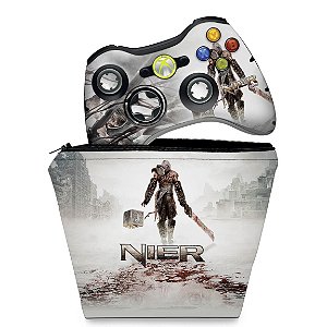 KIT Capa Case e Skin Xbox 360 Controle - Nier