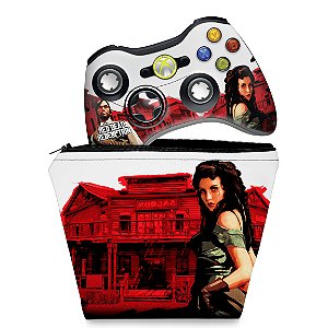 KIT Capa Case e Skin Xbox 360 Controle - Red Dead Redemption