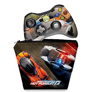 KIT Capa Case e Skin Xbox 360 Controle - Need For Speed