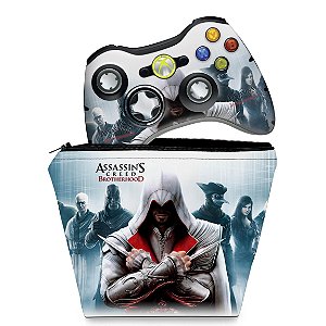 KIT Capa Case e Skin Xbox 360 Controle - Assassins Creed Brotherwood #C