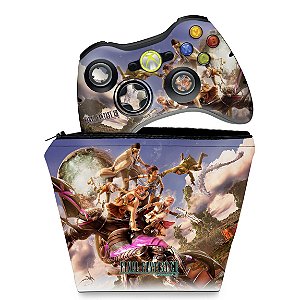 KIT Capa Case e Skin Xbox 360 Controle - Final Fantasy Xiii #b