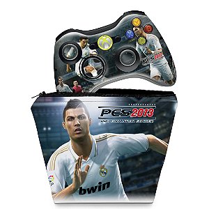 KIT Capa Case e Skin Xbox 360 Controle - Pes 2013