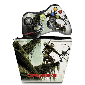 KIT Capa Case e Skin Xbox 360 Controle - Crysis 3