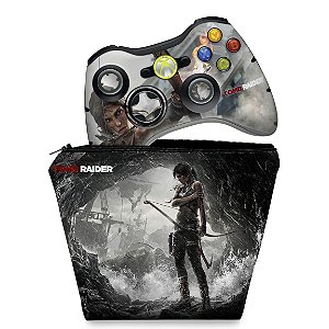 KIT Capa Case e Skin Xbox 360 Controle - Tomb Raider