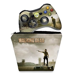 KIT Capa Case e Skin Xbox 360 Controle - The Walking Dead #b