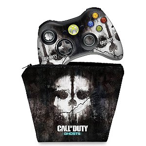 KIT Capa Case e Skin Xbox 360 Controle - Call Of Duty Ghosts