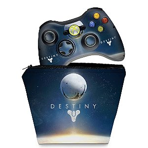 KIT Capa Case e Skin Xbox 360 Controle - Destiny