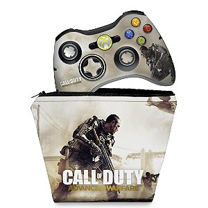 KIT Capa Case e Skin Xbox 360 Controle - Call Of Duty Modern Warfare