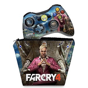 KIT Capa Case e Skin Xbox 360 Controle - Far Cry 4