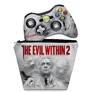 KIT Capa Case e Skin Xbox 360 Controle - The Evil Within