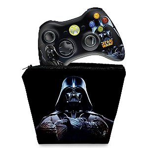 KIT Capa Case e Skin Xbox 360 Controle - Darth Vader
