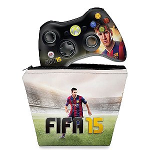 KIT Capa Case e Skin Xbox 360 Controle - Fifa 15