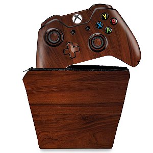 KIT Capa Case e Skin Xbox One Fat Controle - Madeira