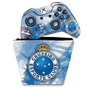 KIT Capa Case e Skin Xbox One Fat Controle - Cruzeiro