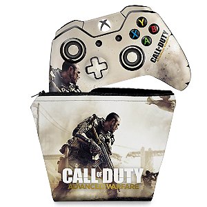 KIT Capa Case e Skin Xbox One Fat Controle - Call of Duty Advanced Warfare