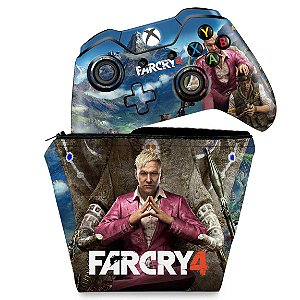 KIT Capa Case e Skin Xbox One Fat Controle - Far Cry 4