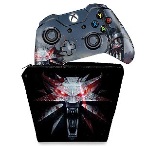 KIT Capa Case e Skin Xbox One Fat Controle - The Witcher 3 #A