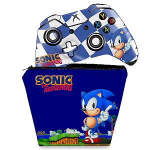KIT Capa Case e Skin Xbox One Fat Controle - Sonic The Hedgehog