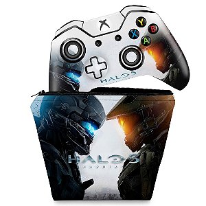 KIT Capa Case e Skin Xbox One Fat Controle - Halo 5: Guardians #B
