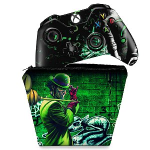 KIT Capa Case e Skin Xbox One Fat Controle - Charada Batman