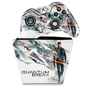 KIT Capa Case e Skin Xbox One Fat Controle - Quantum Break