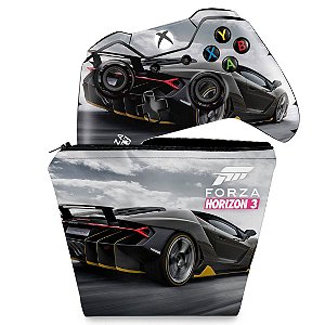 KIT Capa Case e Skin Xbox One Fat Controle - Forza Horizon 3