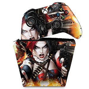 KIT Capa Case e Skin Xbox One Fat Controle - Arlequina Harley Quinn #B