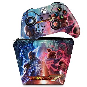 KIT Capa Case e Skin Xbox One Fat Controle - Tekken 7