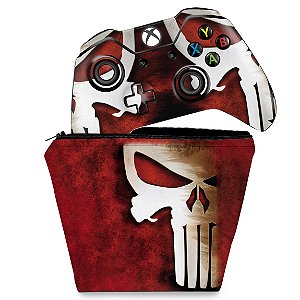 KIT Capa Case e Skin Xbox One Fat Controle - The Punisher Justiceiro