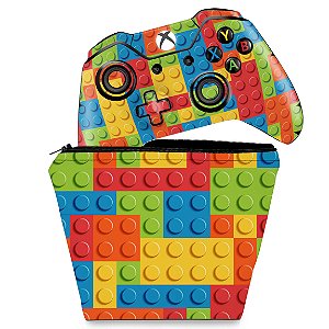 KIT Capa Case e Skin Xbox One Fat Controle - Lego