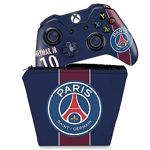 KIT Capa Case e Skin Xbox One Fat Controle - Paris Saint Germain Neymar Jr PSG