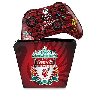 KIT Capa Case e Skin Xbox One Fat Controle - Liverpool