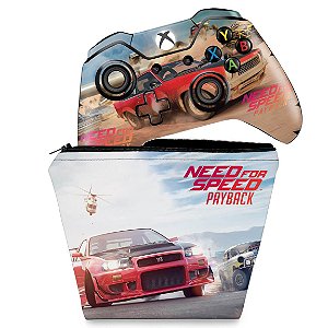KIT Capa Case e Skin Xbox One Fat Controle - Need For Speed Payback