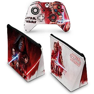 KIT Capa Case e Skin Xbox One Fat Controle - Star Wars The Last Jedi
