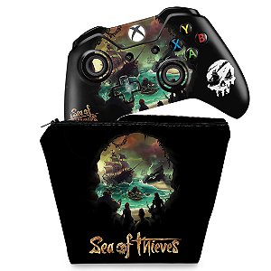KIT Capa Case e Skin Xbox One Fat Controle - Sea Of Thieves