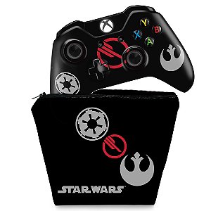 KIT Capa Case e Skin Xbox One Fat Controle - Star Wars Battlefront 2 Edition