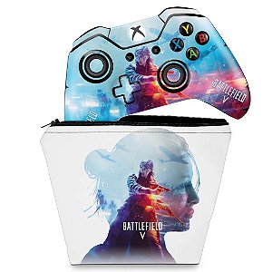 KIT Capa Case e Skin Xbox One Fat Controle - Battlefield V