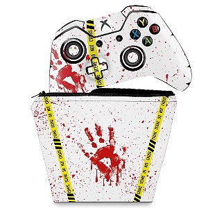 KIT Capa Case e Skin Xbox One Fat Controle - Cena de Crime Scene