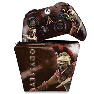 KIT Capa Case e Skin Xbox One Fat Controle - Assassins Creed Odyssey