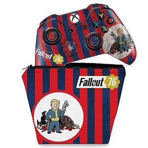 KIT Capa Case e Skin Xbox One Fat Controle - Fallout 76